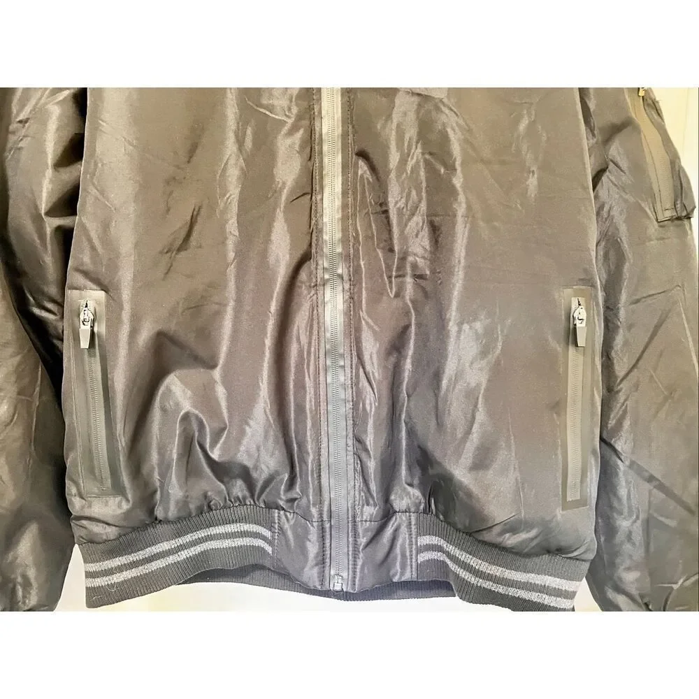 New With Tags Ring Of Fire Bomber Jacket W Hoodie Zip Front Size Large